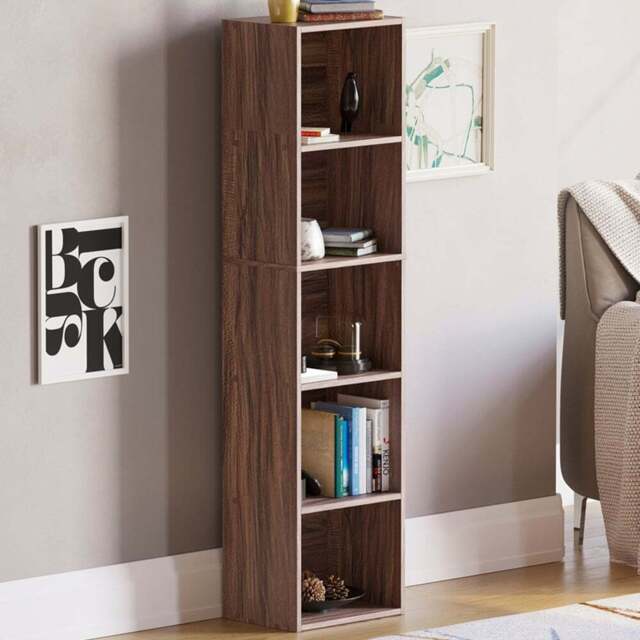 VIDA DESIGNS Oxford 5 Shelf Walnut Cube Bookcase - Brown - Wilko - image 1