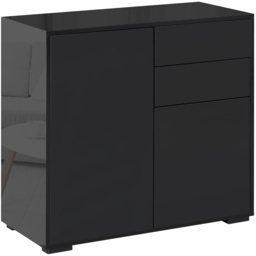 Portland 2 Door 2 Drawer Black High Gloss Sideboard - Wilko - thumbnail 3