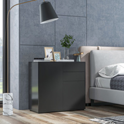 Portland 2 Door 2 Drawer Black High Gloss Sideboard - Wilko - thumbnail 5