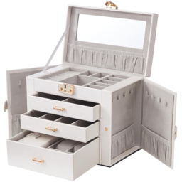 H&O Direct 3 Drawer White Jewellery Box - Size: 21.5 x 25.5 x 16cm - Wilko - thumbnail 4