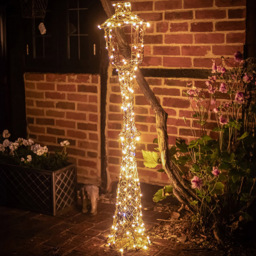 The Christmas Centre 170 Multicolour LED Brown Weave Light-Up Lamp Post Lantern 5ft - Size: 150 x 25 x 25cm - Wilko
