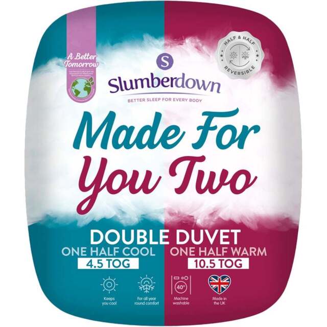 Slumberdown Double White Dual Tog Made for You Two Duvet - Wilko - image 1