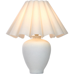 Lighting Collection Ceramic Lamp with Scallop Edge Shade - Size: 42 x 36 x 36cm - White - Wilko - thumbnail 4