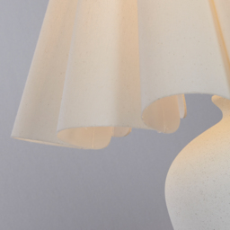 Lighting Collection Ceramic Lamp with Scallop Edge Shade - Size: 42 x 36 x 36cm - White - Wilko - thumbnail 5