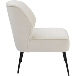 GFW Ava Natural Soft Velvet Accent Chair - Size: Single - Cream - Wilko - thumbnail 5