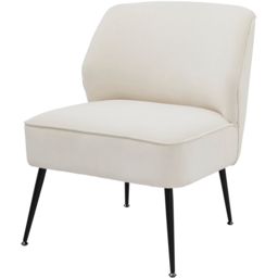GFW Ava Natural Soft Velvet Accent Chair - Size: Single - Cream - Wilko - thumbnail 4