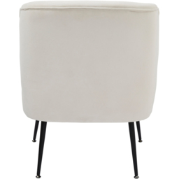 GFW Ava Natural Soft Velvet Accent Chair - Size: Single - Cream - Wilko - thumbnail 6