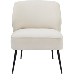 GFW Ava Natural Soft Velvet Accent Chair - Size: Single - Cream - Wilko - thumbnail 3