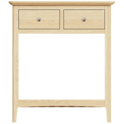 FWStyle 2 Drawer Single Shelf Natural Oak Ash Veneer Hallway Console Table - Size: 80 x 70 x 30cm - Wilko - thumbnail 3