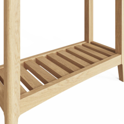 FWStyle 2 Drawer Single Shelf Natural Oak Ash Veneer Hallway Console Table - Size: 80 x 70 x 30cm - Wilko - thumbnail 4