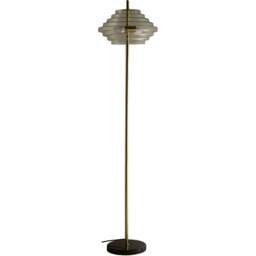 Kliving Aspen Tiered Clear Glass Brass Floor Lamp - Size: 150 x 35 x 35cm - Gold - Wilko - thumbnail 1