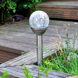 Garden Mile 4 Pack Multicolour Crackle Ball Solar LED Stake Light - Size: 38 x 8 x 8cm - Wilko - thumbnail 5