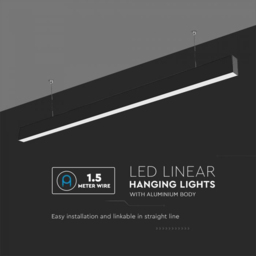 V-TAC 40W 3 in 1 Black LED Linear Hanging Suspension Light - Size: 119.7 x 5 x 6.5cm - Wilko - thumbnail 4