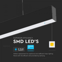 V-TAC 40W 3 in 1 Black LED Linear Hanging Suspension Light - Size: 119.7 x 5 x 6.5cm - Wilko - thumbnail 6