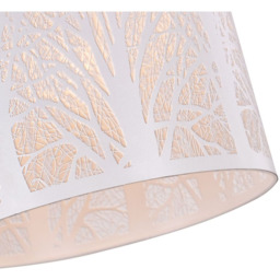 Happy Homewares Matt White Metal Forest Design Ceiling Pendant Shade - Size: 25 x 23 x 23cm - Wilko - thumbnail 4