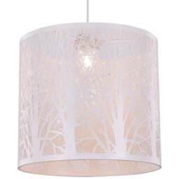 Happy Homewares Matt White Metal Forest Design Ceiling Pendant Shade - Size: 25 x 23 x 23cm - Wilko