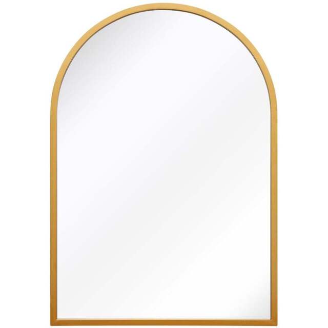 The Arcus Gold Arched Metal Wall Mirror 100 x 70cm - MirrorOutlet - Wilko - image 1