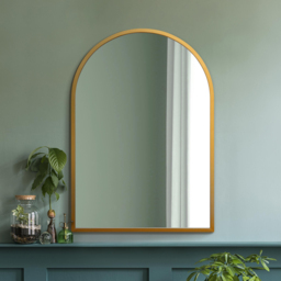 The Arcus Gold Arched Metal Wall Mirror 100 x 70cm - MirrorOutlet - Wilko - thumbnail 3