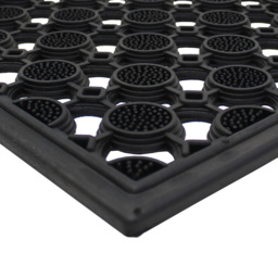 JVL Elipses Rubber Scraper Door Mat 40 x 70cm 2 Pack - Black - JVL Homewares - Wilko - thumbnail 6