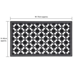 JVL Elipses Rubber Scraper Door Mat 40 x 70cm 2 Pack - Black - JVL Homewares - Wilko - thumbnail 7