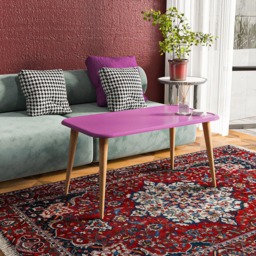 Decorotika Bohemia Murdum Coffee Table with Solid Wood Legs - Size: 48.5 x 89.5 x 46.5cm - Pink - Wilko - thumbnail 7