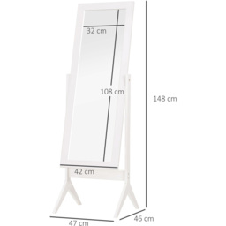 Portland White Freestanding Dressing Mirror 148 x 47cm - Wilko - thumbnail 7