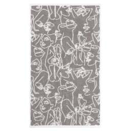 furn. Everybody Turkish Cotton Jacquard Grey Hand Towel - Size: 50 x 85cm - Wilko - thumbnail 1