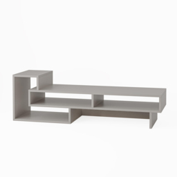 Decortie Tetra Mocha Grey Multimedia Centre TV Unit with Shelves - Size: 42.0  x 136.5  x 40.0 cm - Wilko - thumbnail 4