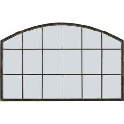 Living and Home Bronze Arched Wall Mirror with Metal Frame - Size: 70.5 x 110 x 2cm - Brown - Wilko - thumbnail 1