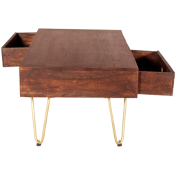Brooklyn Ozella Single Drawer Single Shelf Dark Gold Coffee Table - Brown - Wilko - thumbnail 7