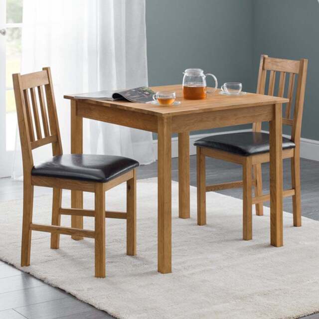 Julian Bowen Coxmoor 2 Seater Oak Square Table Set - Brown - Wilko - image 1