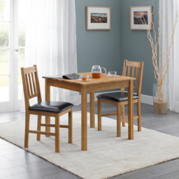 Julian Bowen Coxmoor 2 Seater Oak Square Table Set - Brown - Wilko - thumbnail 6