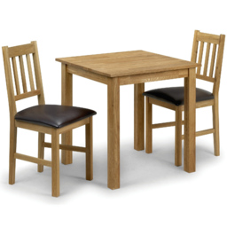 Julian Bowen Coxmoor 2 Seater Oak Square Table Set - Brown - Wilko - thumbnail 3