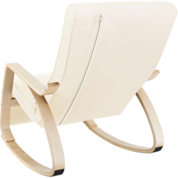 tectake Onda Beige Rocking Chair with Adjustable Footrest - Size: Single - Cream - Wilko - thumbnail 4