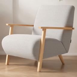 Living and Home Grey Chenille Upholstered Armchair - Size: Single - Wilko