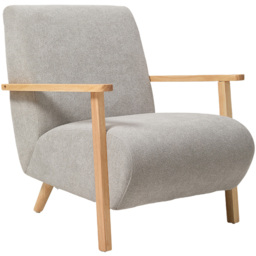 Living and Home Grey Chenille Upholstered Armchair - Size: Single - Wilko - thumbnail 3