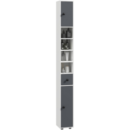 Kleankin Grey 3 Door 4 Shelf Slim Bathroom Cabinet - Size: 180.0 cm x 20.0 cm x 20.0 cmcm - Wilko - thumbnail 3