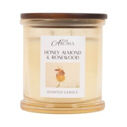 Honey Almond and Rosewood Scented Candle - True Aroma - Wilko - thumbnail 1
