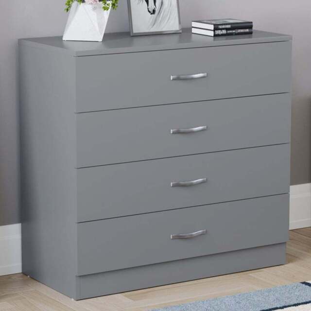 Vida Designs Riano 4 Drawer Grey Chest of Drawers with Metal Handles - Wilko - image 1