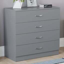 Vida Designs Riano 4 Drawer Grey Chest of Drawers with Metal Handles - Wilko - thumbnail 1
