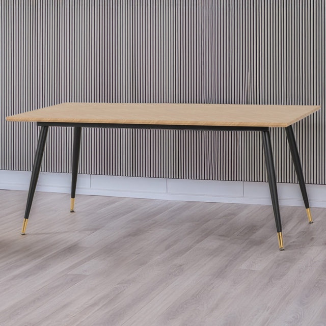 Seconique Hamilton Black Medium Oak Effect Dining Table Large - Brown - Wilko - image 1