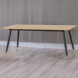 Seconique Hamilton Black Medium Oak Effect Dining Table Large - Brown - Wilko - thumbnail 1
