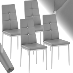 tectake Set of 4 Grey Rhinestone Highlight Dining Chairs - Wilko - thumbnail 3