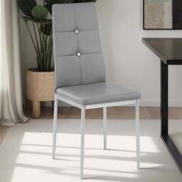 tectake Set of 4 Grey Rhinestone Highlight Dining Chairs - Wilko - thumbnail 1
