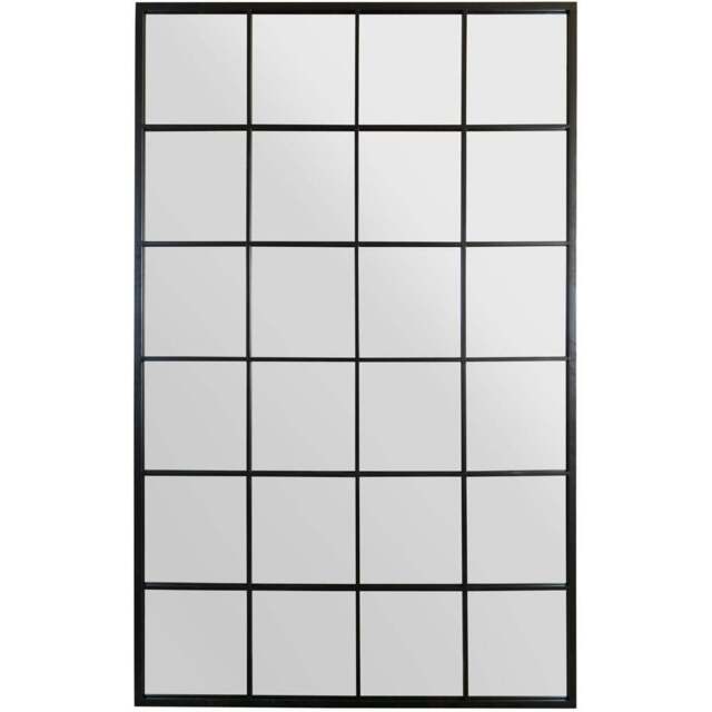 The Fenestra Black Window Leaner Wall Mirror 174 x 110cm - MirrorOutlet - Wilko - image 1