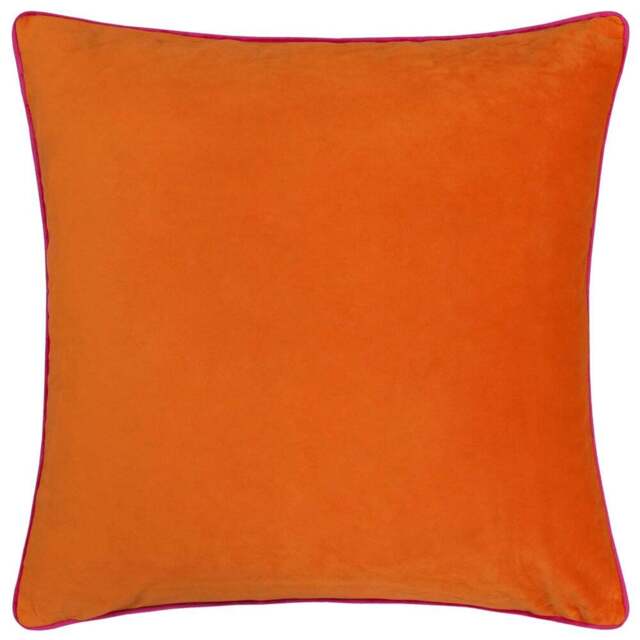 Paoletti Meridian Clementine Hot Pink Velvet Cushion - Size: 55 x 55 cm - Multi - Wilko - image 1