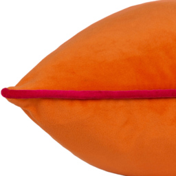 Paoletti Meridian Clementine Hot Pink Velvet Cushion - Size: 55 x 55 cm - Multi - Wilko - thumbnail 4