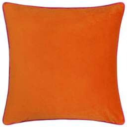 Paoletti Meridian Clementine Hot Pink Velvet Cushion - Size: 55 x 55 cm - Multi - Wilko - thumbnail 1