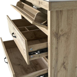 Teamson Home Donovan Single Door 2 Drawer Light Oak Vanity with White Sink - Size: 86.5 x 46.7 x 91.5cm - Brown - Wilko - thumbnail 6