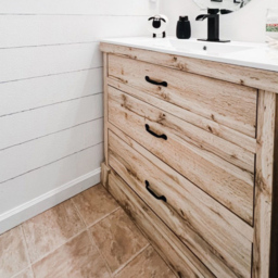 Teamson Home Donovan Single Door 2 Drawer Light Oak Vanity with White Sink - Size: 86.5 x 46.7 x 91.5cm - Brown - Wilko - thumbnail 7